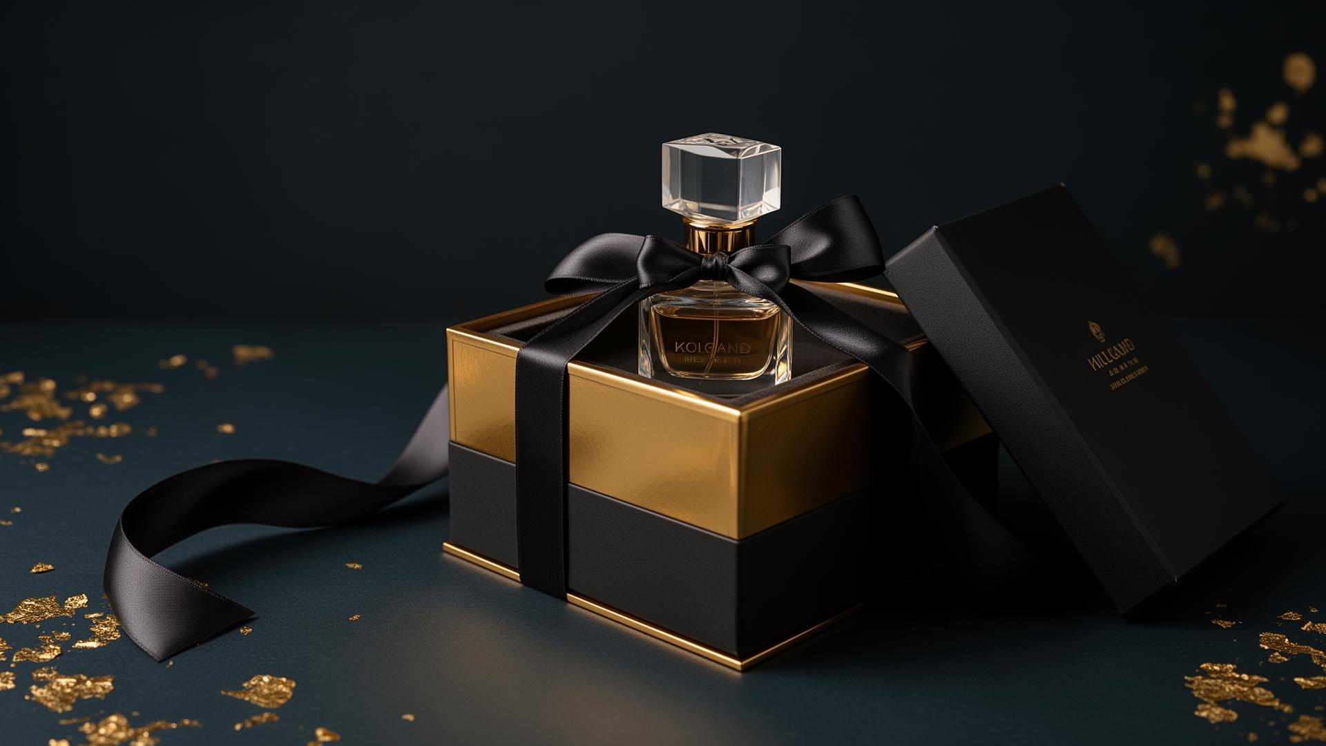 Luxury corporate gift box with perfume